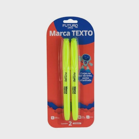 Caneta Marca Texto 02 Pçs Ponta Chanfrada Amarelo em Promoção na Americanas