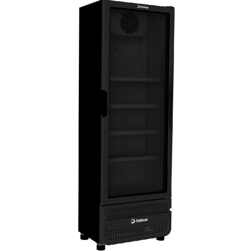 Expositor Vertical Imbera 485 Litros Porta De Vidro Full Black VRS16 Bivolt