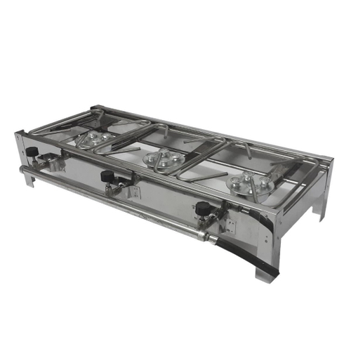 Fogão 3 Bocas Super Metalrio Camping Inox - N/a