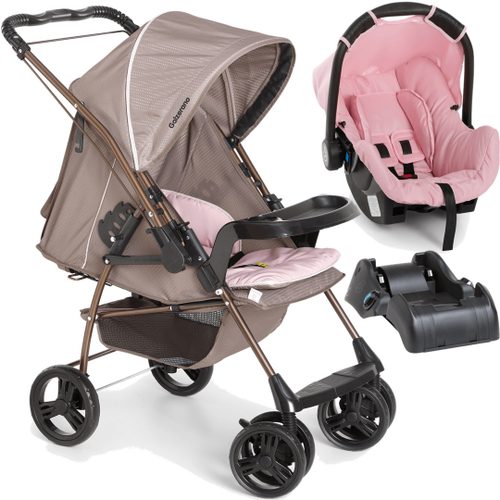 Carrinho de Bebe Galzerano Bebê Conforto Milano Reversível Ii Rosa