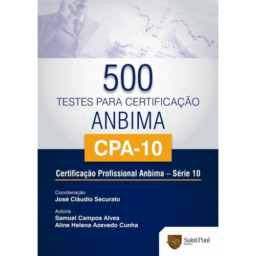 500 Testes Para Certificacao Anbima CPA-10 Em Promoção Na Americanas