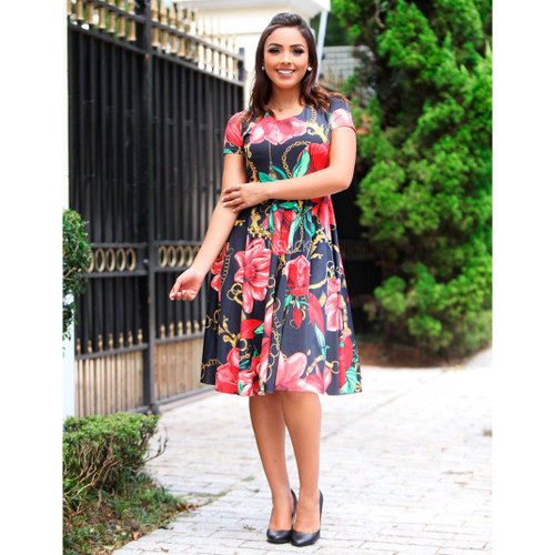 Vestido Midi God Correntes Floral Preto em Promo o na Americanas
