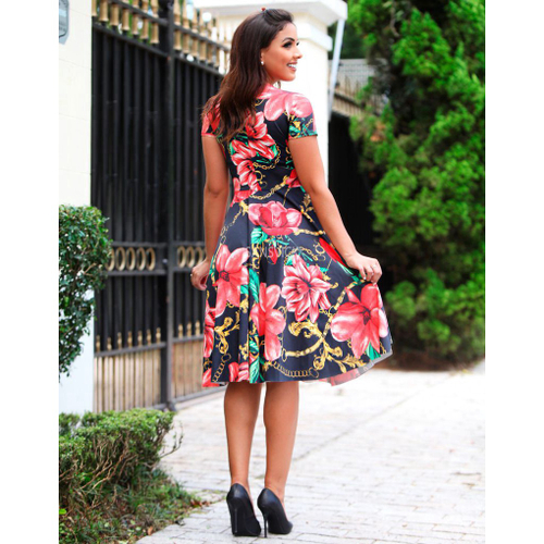 Vestido Midi God Correntes Floral Preto em Promo o na Americanas