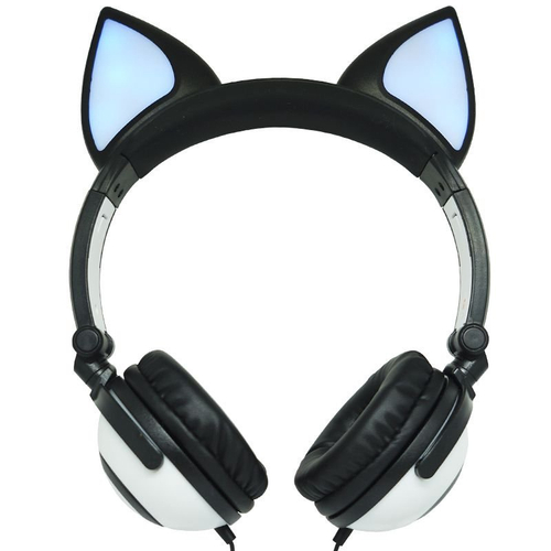 Fone de Gatinho Headphone Bluetooth Orelhas de Gato com LED XTrad LC-831