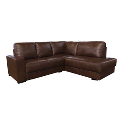 Sofá De Couro Canto Marrocos 2 Lugares Com Chaise Direita - Marrom Bicolor Menor preço em Sofá De Couro Canto Marrocos 2 Lugares Com Chaise Direita - Marrom Bicolor