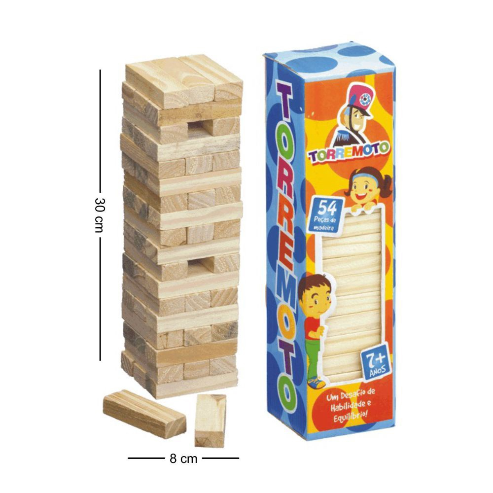 Torremoto Torre de Equilíbrio Jenga Jogo de Madeira Brinquedo