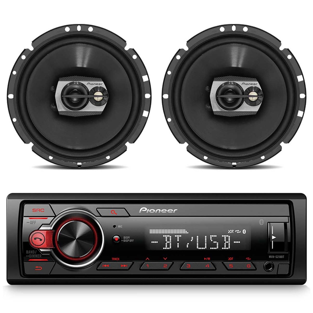 R Dio Automotivo Pioneer Mvh S Bt Som Bluetooth Mp Player Din Alto Falante Pioneer W