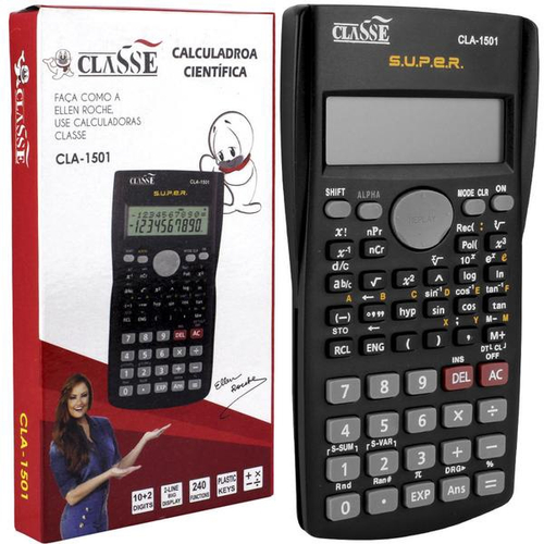 Calculadora Científica 10+2 Dígitos 240 Funções Classe Preta