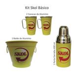 Kit Cerveja - Skol Balde De Gelo Canecas E Porta Garrafas - Amarelo - dia dos pais
