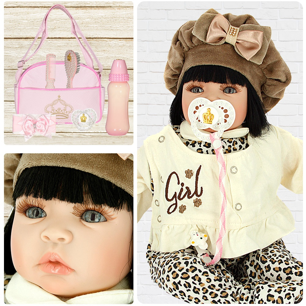 Boneca Bebê Reborn Real Princesa Morena - Cegonha Reborn Dolls