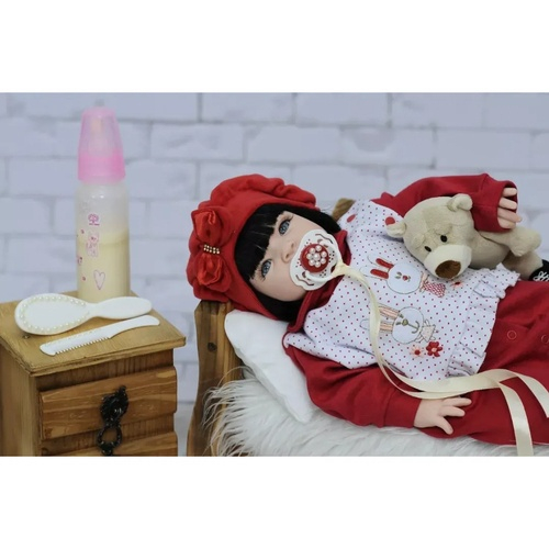 Boneca Bebê Reborn Princesa Larinha Loira Roupa Creme 53cm