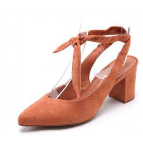 Scarpin em suede vizzano amarração bico hot sale fino feminino