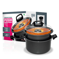 Conjunto Forma Pudim mta Preto tvt Nº 20 Menor preço em Conjunto Forma Pudim mta Preto tvt Nº 20