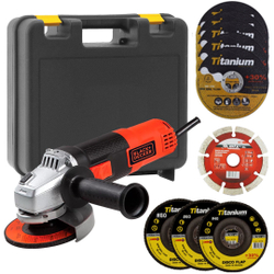 Esmerilhadeira angular G720 820W 110v B&D 4.1/2 C Discos flap e Corte Menor preço em Esmerilhadeira angular G720 820W 110v B&D 4.1/2 C Discos flap e Corte