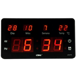 Menor preço em Relógio Parede Mesa Led Digital Calendário Termômetro Le2115