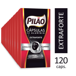 Kit 120 Cápsulas Café Pilão Extraforte 12 Menor preço em Kit 120 Cápsulas Café Pilão Extraforte 12