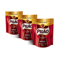 Kit Café Pilão Torrado e Moído Tradicional Abre&Fecha 250g 3unidades Menor preço em Kit Café Pilão Torrado e Moído Tradicional Abre&Fecha 250g 3unidades