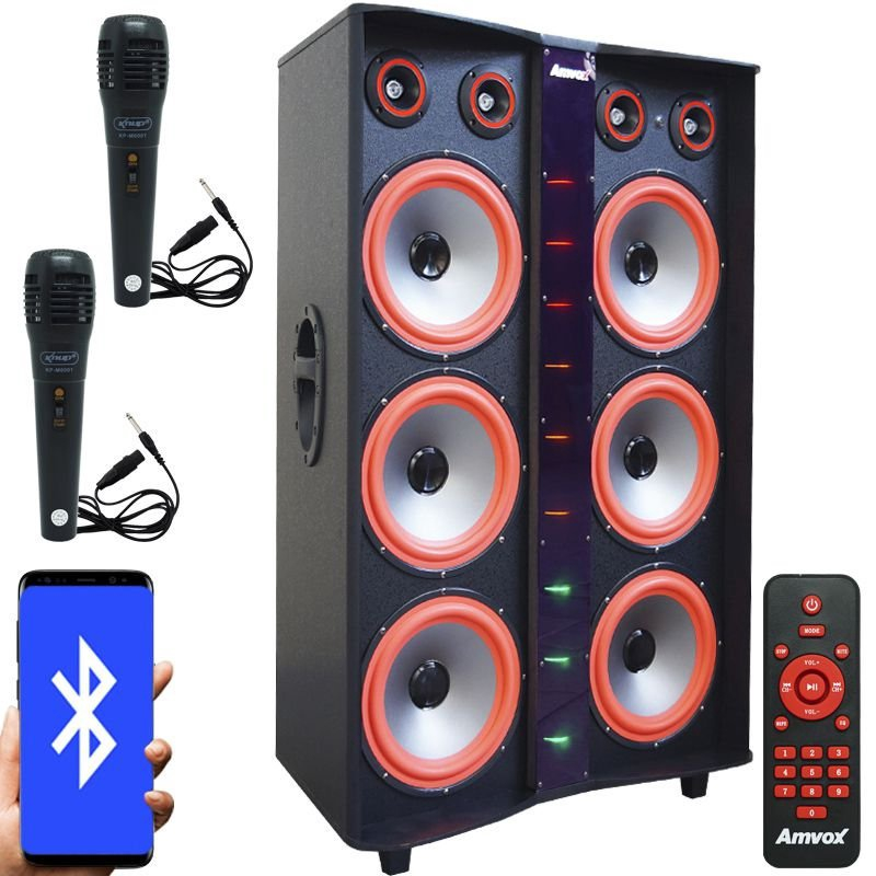 Caixa Som Amplificada Bluetooth 3000w Rms 6 Subwoofer Led 2