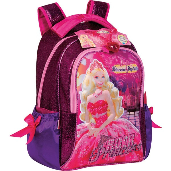 Mochila G Barbie Princesa Popstar Rosa Ref.62504 - MP Brinquedos