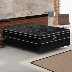 Cama Box Casal Colchão de Molas Ensacadas Pérola Negra Gazin 138x188x71cm Preto Menor preço em Cama Box Casal Colchão de Molas Ensacadas Pérola Negra Gazin 138x188x71cm Preto