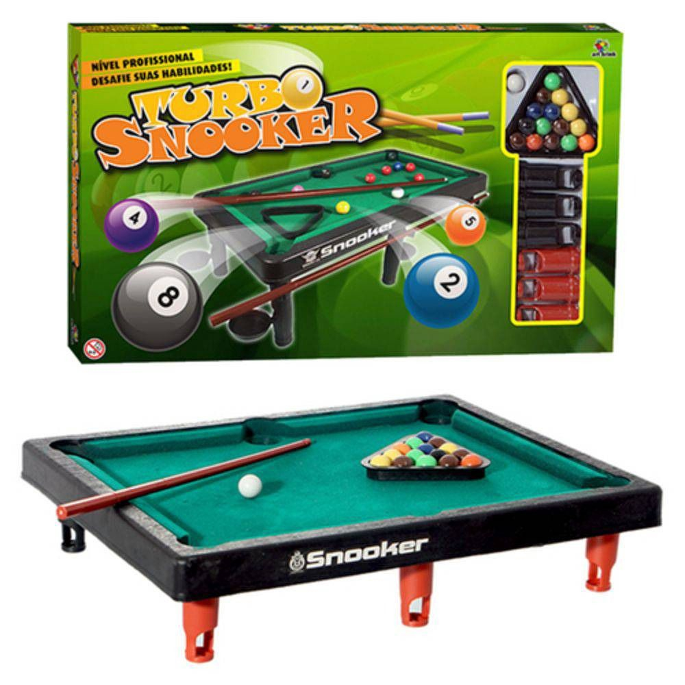 Jogo Mini Mesa Sinuca Bilhar Snooker Infantil Art Game