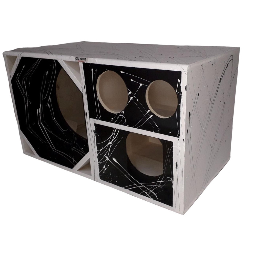 Caixa Bob Residencial 4 vias 1x12'' + 1x8'' + 1 Corneta + 1 Tweeter Vazia