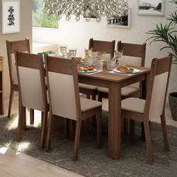 Conjunto Sala de Jantar Madesa Jaíne Mesa Tampo de Madeira com 6 Cadeiras é ruim? Conjunto Sala de Jantar Madesa Jaíne Mesa Tampo de Madeira com 6 Cadeiras é boa?