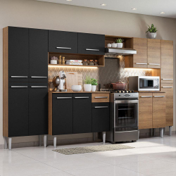 Menor preço em Cozinha Completa Madesa Emilly Joy com Armário e Balcão 15 Portas 1 Gaveta
