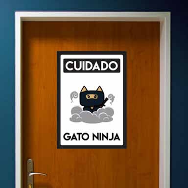 Placa Gato Ninja - Geek10