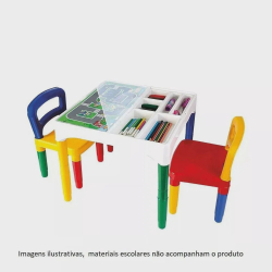 Mesa Didatica Mesinha Infantil Com 2 Cadeira Poliplac Menor preço em Mesa Didatica Mesinha Infantil Com 2 Cadeira Poliplac