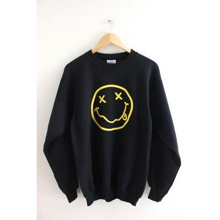nirvana smiley face moletom com capuz