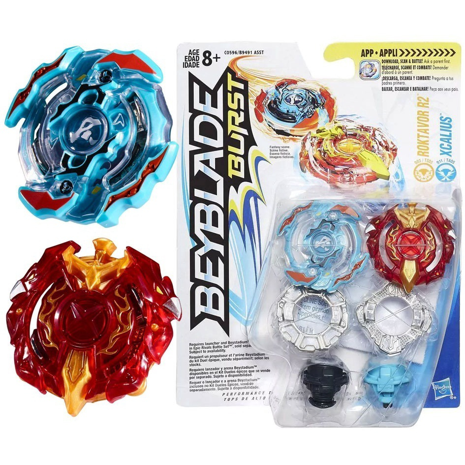 Kit 2 Beyblade Burst - Rocktavor r2 e Xcalius - Hasbro em Promoção na  Americanas