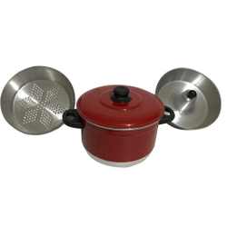 Conjunto Panela 3 Em 1 Vapor Alumínio 5 Litros Vermelha é boa?