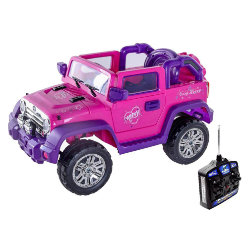 Carro Elétrico Antigo C/ Controle Remoto Rosa 6V Belfix