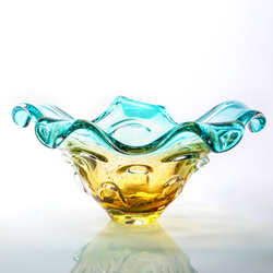 Centro De Mesa Em Cristal Murano Verde E Âmbar São Marcos Menor preço em Centro De Mesa Em Cristal Murano Verde E Âmbar São Marcos