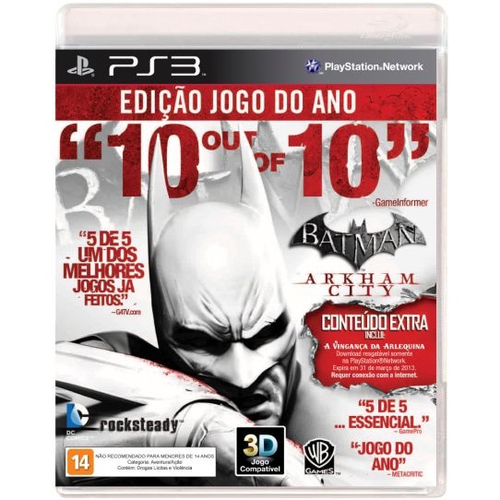 Batman Arkham City Edição Jogo do Ano PS3 Original - Mídia Física (Usado)