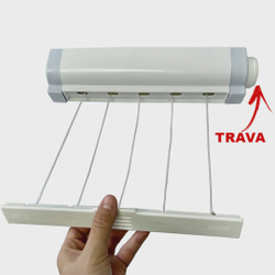 Varal retrátil automático de 5 cordas Menor preço em Varal retrátil automático de 5 cordas