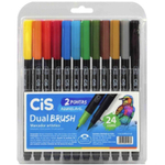 Caneta cis Dual Brush Aquarelável Estojo Com 24 Cores