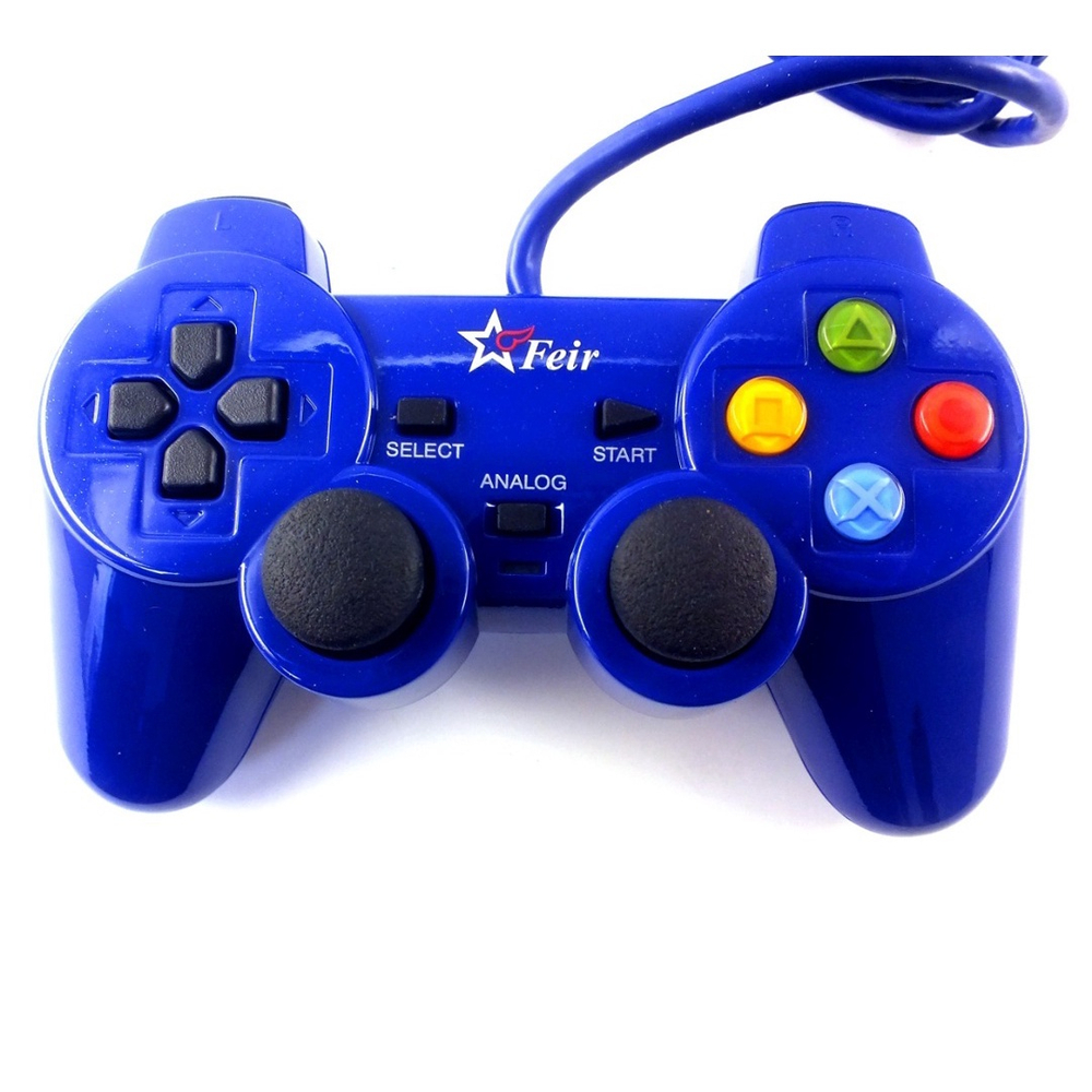 Controle PS1 Paralelo Acrílico Azul Novo - Meu Game Favorito