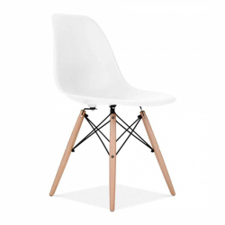 Cadeira Eames ii Base Madeira e Branca Menor preço em Cadeira Eames ii Base Madeira e Branca