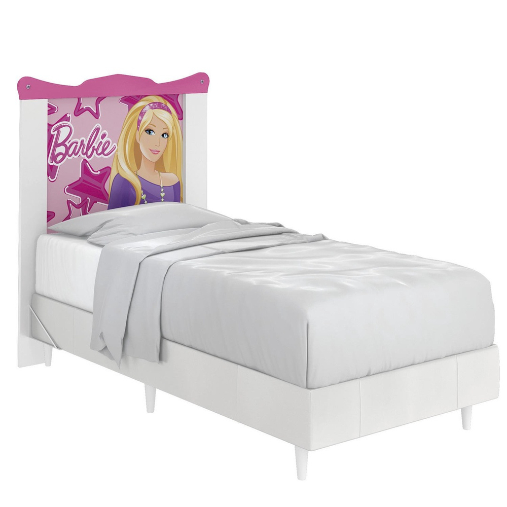 Cama Infantil Barbie Happy Pura Magia Branco/Rosa Pink em Promoção