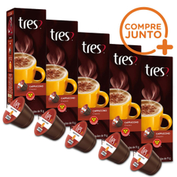Kit Cápsulas Três Corações Cappuccino Classic - 50 Cápsulas Menor preço em Kit Cápsulas Três Corações Cappuccino Classic - 50 Cápsulas