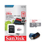 Cartão de Memória Micro sd Sandisk Ultra 16GB 80mb/s + Leitor 15 em 1