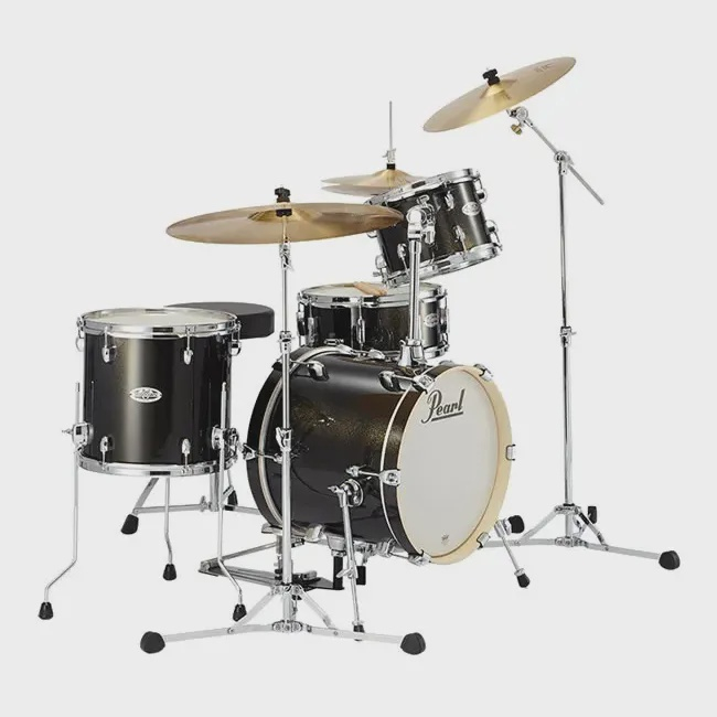 Bateria Pearl Midtown Series Black Gold Sparkle Com Bumbo Tom Surdo E Caixa Shell Pack