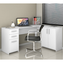 Menor preço em Mesa Para Computador De Canto 2 Gavetas Office Notável Móveis