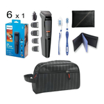 Barbeador Eletrico Maquina Philips 6 Em 1 Multigroom com Necessaire