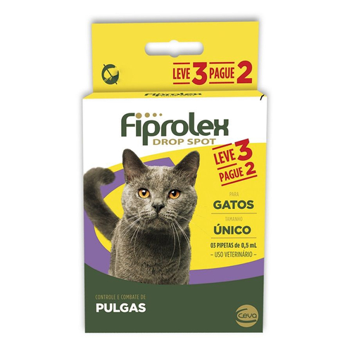Menor preço em Fiprolex Gatos Kit Antipulgas Ceva Leve 3 Pague 2