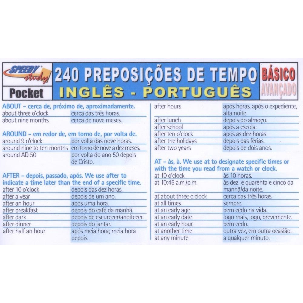 250 Expressões De Tempo 3 - Inglês/Português - SBS