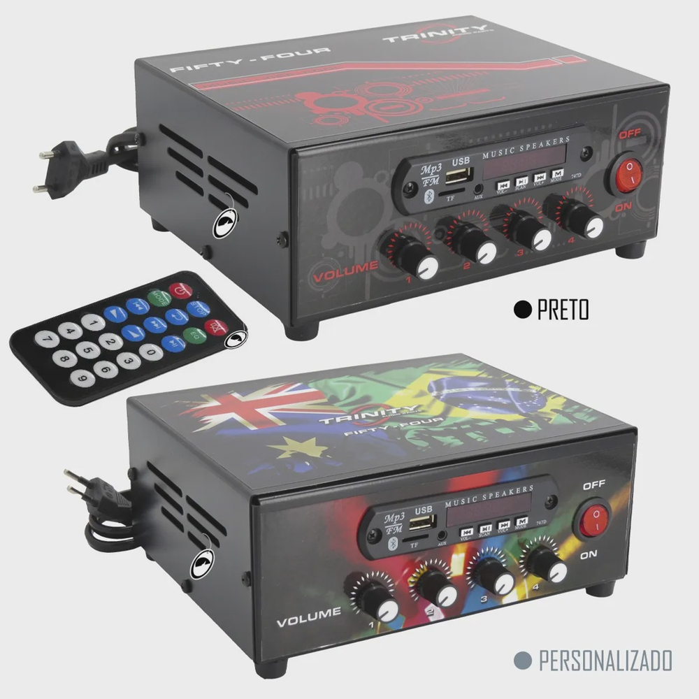 Amplificador de mesa trinity fifty four com bluetooth entrada usb 200w