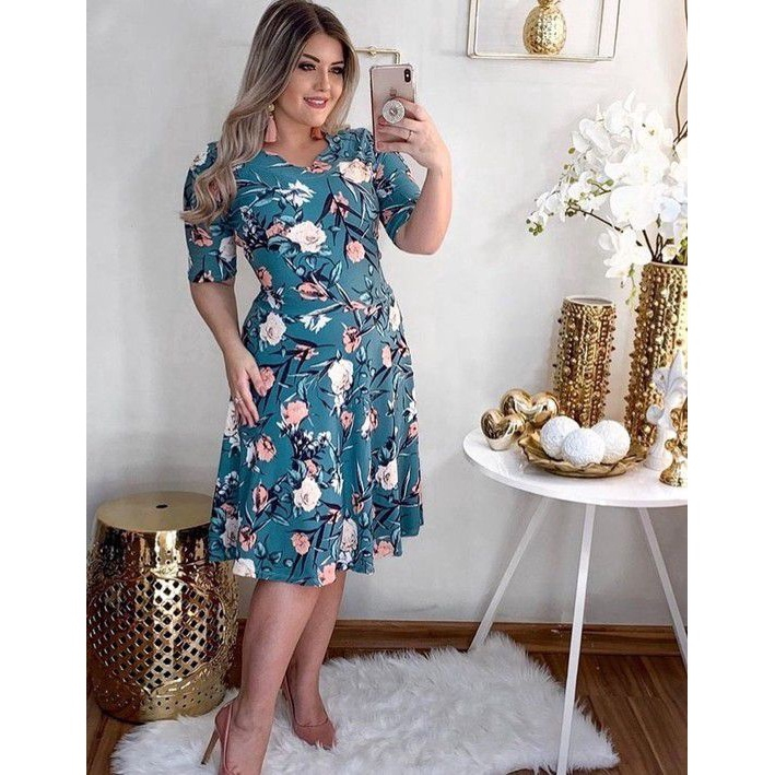 Vestido de hot sale crepe florido